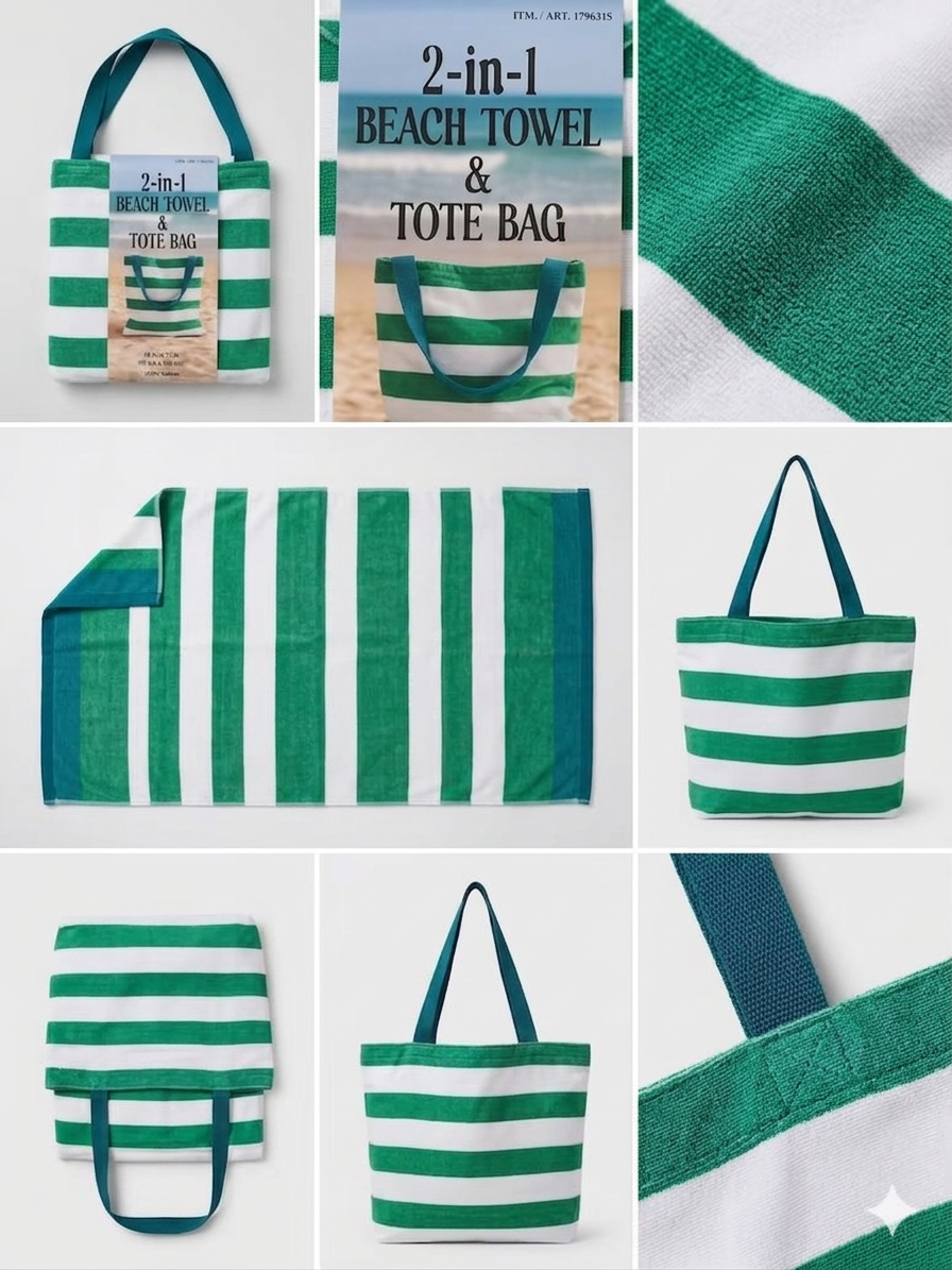 2-in-1 Beach Towel & Tote Bag